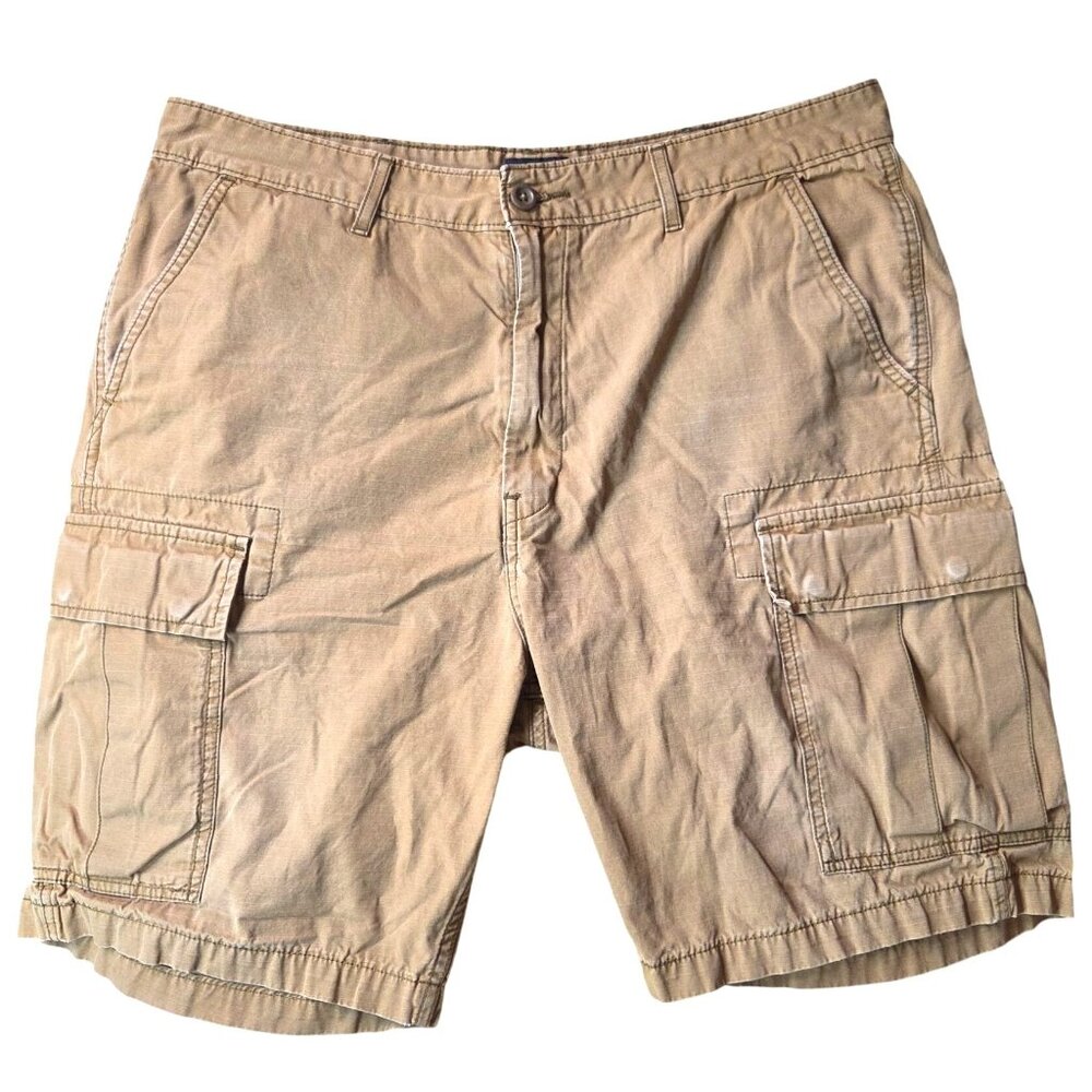 Levi's Khaki Tan Six Pocket Casual Outdoor Cotton Cargo Shorts Men's Size 36 - Picture 1 of 9